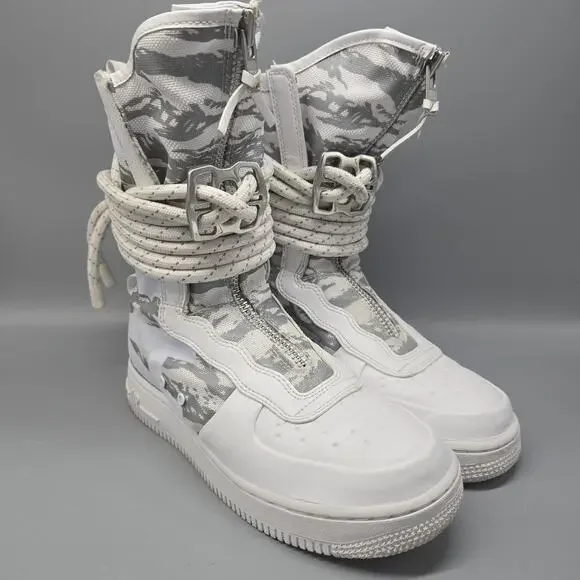 NIKE AA1130-100 SF Air Force 1 High Winter Camo Size 8.5 Women's 6.5 Men's